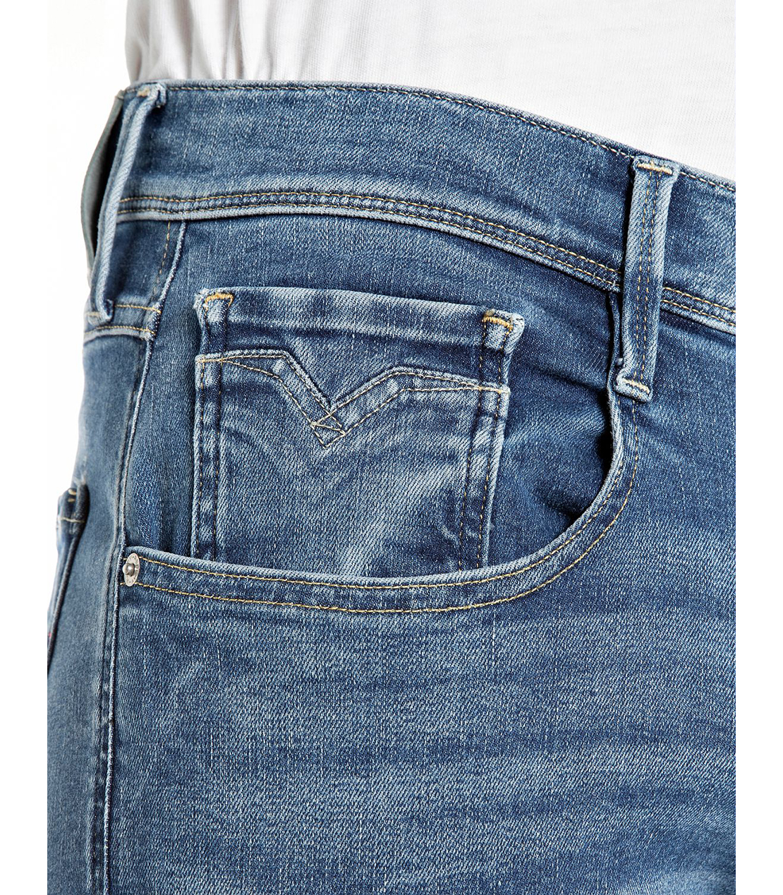 スリムフィットANBASS HYPERFLEX ブルーストレッチデニム 詳細画像 ブルー 7